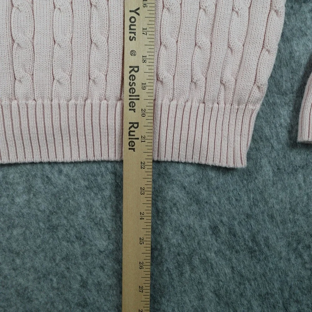 Polo Ralph Lauren Sweater Womens Large Pink Cable Knit Crewneck Long Sleeve - Picture 12 of 13